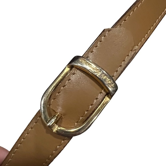 Flavi Vismano Vintage Brown Tan Genuine Leather Shoulder Bag Purse - Picture 8 of 12